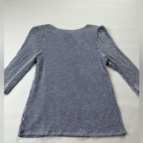NWT W5 blue and white striped 3/4 sleeve shirt size large - Picture 2 of 11